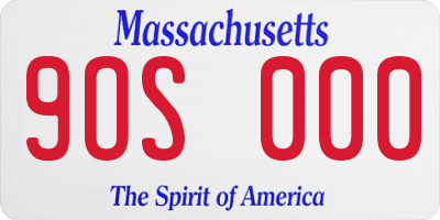 MA license plate 9OS000