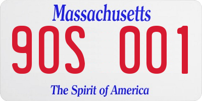 MA license plate 9OS001
