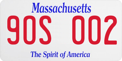MA license plate 9OS002