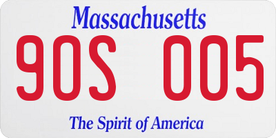 MA license plate 9OS005