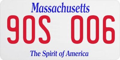 MA license plate 9OS006