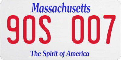 MA license plate 9OS007