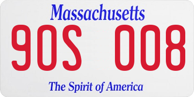 MA license plate 9OS008