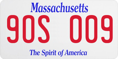 MA license plate 9OS009