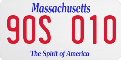 MA license plate 9OS010