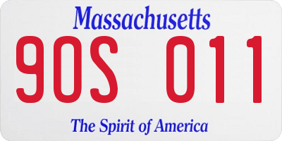 MA license plate 9OS011