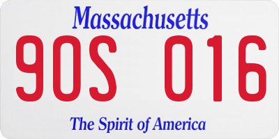 MA license plate 9OS016