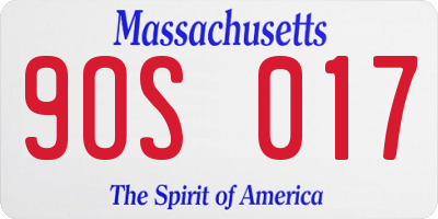 MA license plate 9OS017