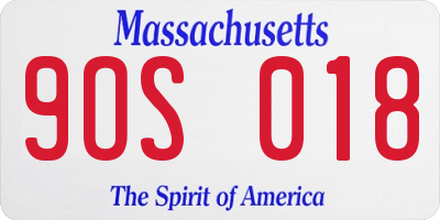 MA license plate 9OS018