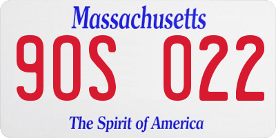 MA license plate 9OS022