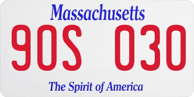 MA license plate 9OS030