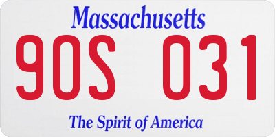 MA license plate 9OS031