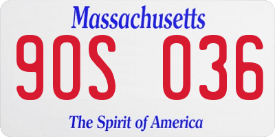 MA license plate 9OS036