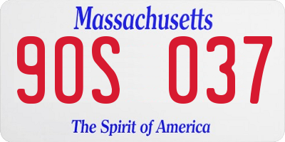 MA license plate 9OS037