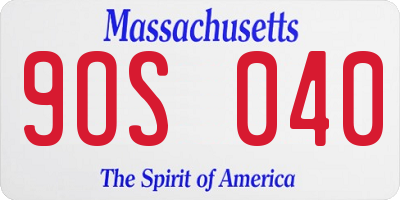 MA license plate 9OS040