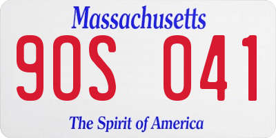 MA license plate 9OS041