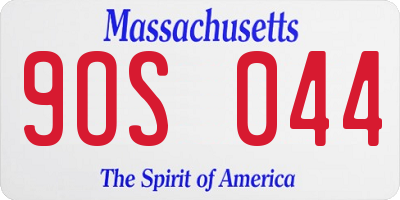 MA license plate 9OS044