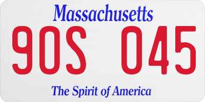 MA license plate 9OS045