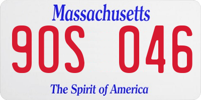 MA license plate 9OS046