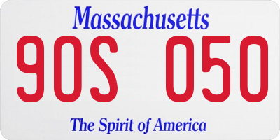 MA license plate 9OS050