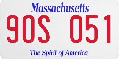 MA license plate 9OS051