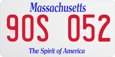 MA license plate 9OS052