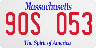 MA license plate 9OS053