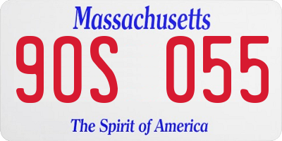 MA license plate 9OS055