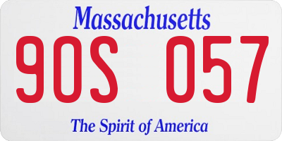 MA license plate 9OS057