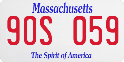 MA license plate 9OS059