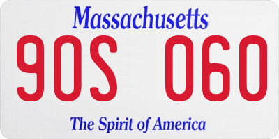 MA license plate 9OS060