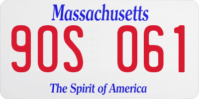 MA license plate 9OS061