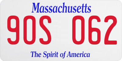 MA license plate 9OS062
