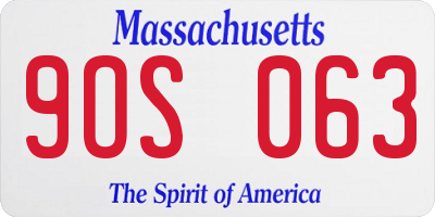 MA license plate 9OS063