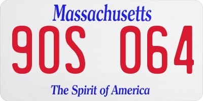 MA license plate 9OS064