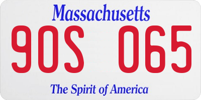 MA license plate 9OS065