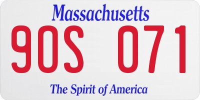 MA license plate 9OS071