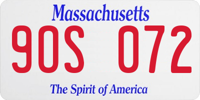 MA license plate 9OS072
