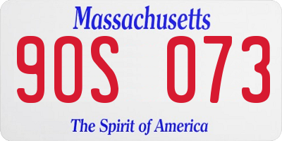 MA license plate 9OS073