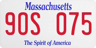 MA license plate 9OS075