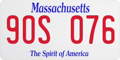 MA license plate 9OS076