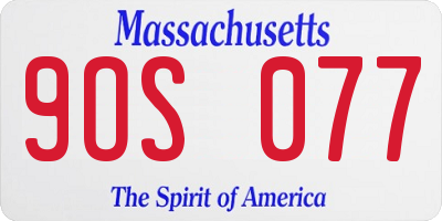 MA license plate 9OS077