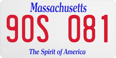 MA license plate 9OS081