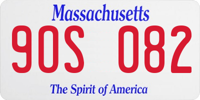 MA license plate 9OS082