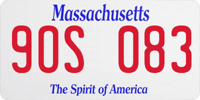 MA license plate 9OS083