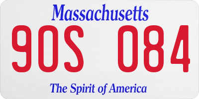 MA license plate 9OS084