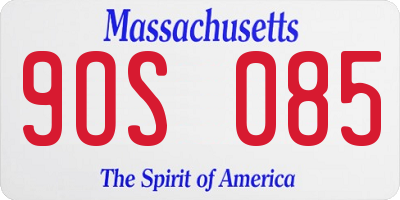 MA license plate 9OS085