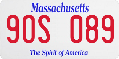 MA license plate 9OS089