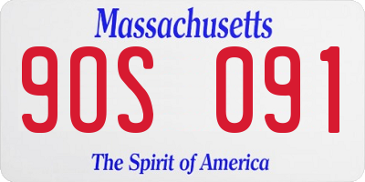 MA license plate 9OS091