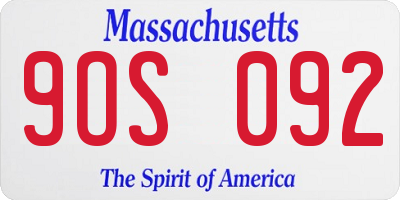 MA license plate 9OS092